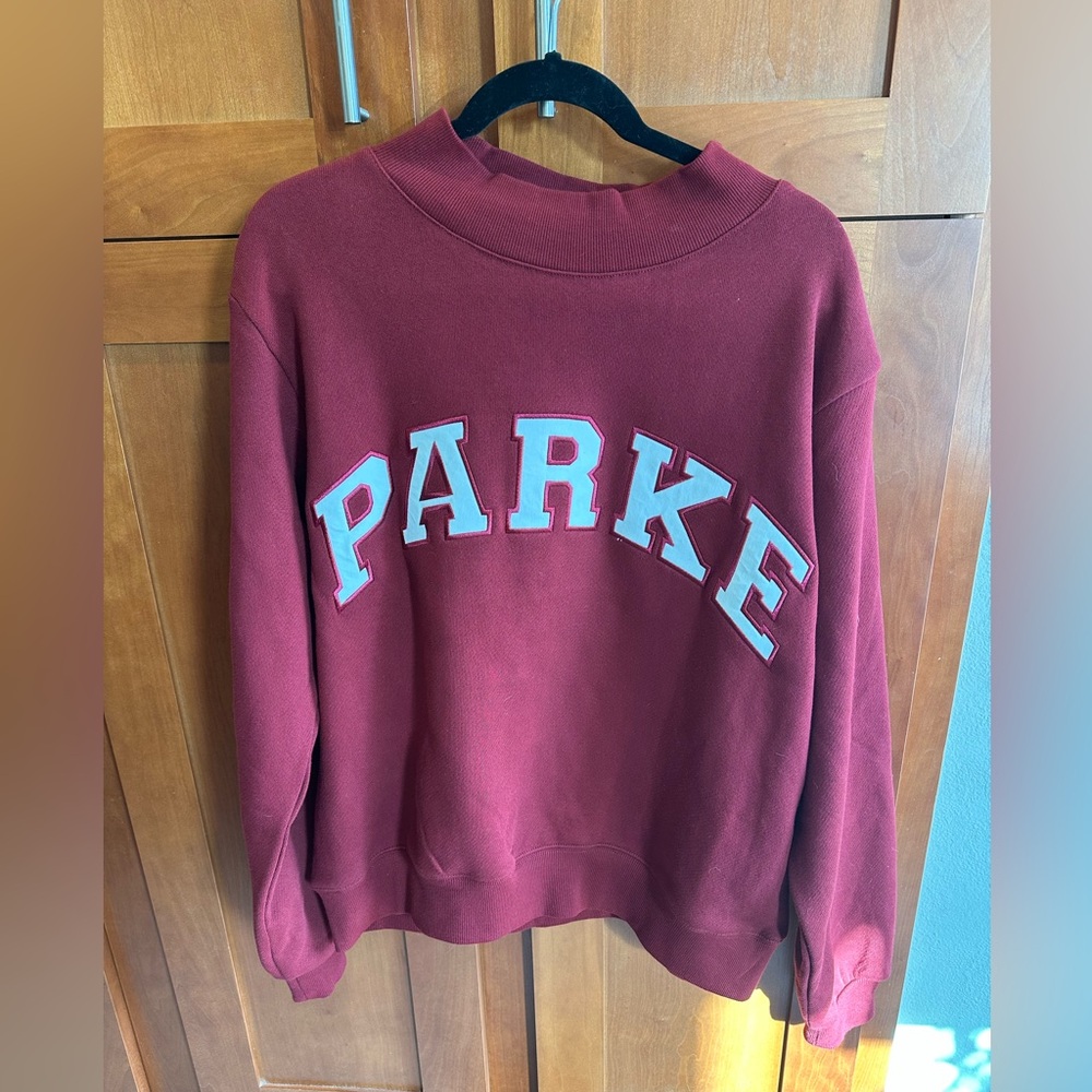 Brand New PARKE mock sweatshirt in burgundy